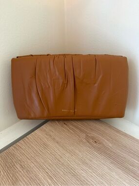 Rebecca Minkoff Ruched Tan Leather Clutch